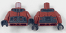 Torso Alien Armor with Black Shoulders and Belt and Red Circuitry Pattern / Dark Red Arms / Black Hands