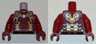 Torso Armor with White Circle and Gold and Silver Plates (Iron Man MK 43) Pattern / Dark Red Arms / Dark Red Hands