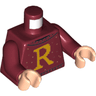 Torso Sweater with Letter R Pattern / Dark Red Arms / Light Nougat Hands