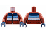 Torso Jacket Padded with Dark Blue, Medium Blue, and White Panels and Zipper Pattern / Dark Red Arms / Dark Blue Hands