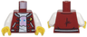 Torso Jacket with White Trim and Pockets and Yellow PAC-MAN Pin over White Shirt with Bright Pink Ghost Pattern / White Arms / Yellow Hands