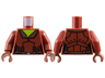 Torso Female Jacket, Reddish Brown Lapels and Belt, Lime Neck Pattern / Dark Red Arms / Reddish Brown Hands