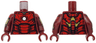 Torso Armor with White Circle Arc Reactor, Red Panels, Gold Trim on Back, 4 Detailed Spine Segments Pattern (Iron Man Mark 3) / Dark Red Arms with Armor Pattern / Dark Red Hands