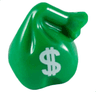Minifigure, Utensil Sack / Bag with Handle with White '$' (Money) Pattern