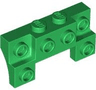 Brick, Modified 2 x 4 - 1 x 4 with 2 Recessed Studs and Thin Side Arches