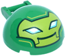 Windscreen 4 x 4 x 1 2/3 Canopy Dome Half Sphere with Bar Handle with Lime Iron Hulk Faceplate, Medium Azure and White Eye Holes, Dark Green Trim and Smile Pattern