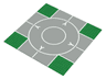 Baseplate, Road 32 x 32 7-Stud Crossroads with Runway 'V' Narrow Pattern