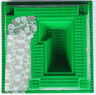 Baseplate, Raised 32 x 32 with Ramp and Pit with Dark Gray and Light Gray Rocks Pattern