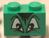 Brick 1 x 2 with Black and White Angry Eyes and Black Hair Pattern