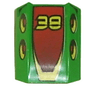 Slope, Curved 2 x 2 Lip with Stylized Neon Green '38' on Red Background Pattern