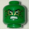 Minifigure, Head Alien White Eyes and White and Gold Airjitzu Electricity Pattern