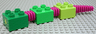 Duplo Figure Body Animal 2 x 2 Brick with Magenta Flexible Spine Segments and Additional Bright Green and Lime 2 x 2 Bricks