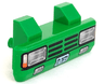 Vehicle, Grille 2 x 6 with 2 Technic Pins with 'ID 3672' and Headlights Pattern