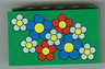 Brick 2 x 6 x 3 with Blue, Red, and White Flowers with Yellow Centers Pattern