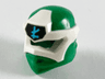 Minifigure, Headgear Ninjago Wrap Type 6 with Molded White Mask and Printed Medium Azure Ninjago Logogram Letter L on Black Background Pattern