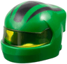 Minifigure, Headgear Helmet Formula 1 with Molded Trans-Yellow Visor and Printed Black Stripes Pattern