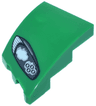 Wedge 3 x 2 Right No Studs with Aston Martin Car Headlight, Black Outline, White and Silver Stripes and 2 Bulbs Pattern