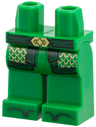 Hips and Legs with Dark Green Sash and Sandals, Coatails with Dark Green Hem, Gold Buckle and Chevrons Pattern