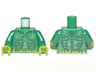Torso Muscles Outline with Swamp Plants and Scales Pattern / Green Arms / Lime Hands
