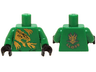 Torso Ninjago Gold Dragon Front and Gold Dragon and 'LLOYD' Back Pattern / Green Arms / Black Hands