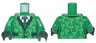 Torso Suit with Pockets, Tie, Shirt and Bright Green Question Marks Pattern / Green Arms with Bright Green Question Marks Pattern / Dark Green Hands