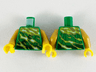 Torso Tunic with Gold, Yellowish Green and White Electricity Pattern / Pearl Gold Arms / Yellow Hands