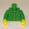 Torso Plant Costume Shirt with Bright Green Leaves on Stem Pattern (BAM) / Green Arms / Yellow Hands