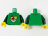 Torso Lettuce and Tomatoes Salad in White Bowl with Red Hearts Pattern / Dark Green Arms / Yellow Hands