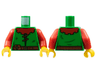 Torso Castle Forestman Red Collar, Reddish Brown Lacing and Belt with Pouch, Dark Green Stitches, Gold Buckles Pattern / Red Arms / Yellow Hands