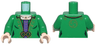 Torso Female Robe with Gold Trim, Symbols, and Circle Clasps over Dark Purple Dress with Laces, Necklace with Black Beads, Light Nougat Neck Pattern / Green Arms / Light Nougat Hands