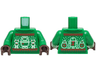 Torso Knit Fair Isle Holiday Sweater with Red Lines, White Snowflakes and SW Droids Pattern / Green Arms / Dark Brown Hands