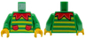 Torso Sweater with Lime Stripes, Red Scalloped Collar and Pockets Pattern (BAM) / Green Arms / Yellow Hands