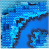 Baseplate, Raised 32 x 32 Canyon with Blue Underwater Pattern
