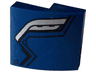 Slope, Curved 2 x 2 x 2/3 with Silver Wing and Black Lines Pattern Model Left Side