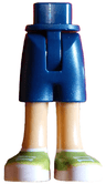 Mini Doll Hips and Shorts with Molded Medium Tan Legs and Printed Lime Shoes with White Laces, Soles and Socks Pattern - Thin Hinge