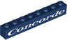 Brick 1 x 8 with White 'Concorde' Pattern