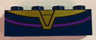 Brick 1 x 4 with Gold V-Neck Collar and Curved Dark Purple Line Pattern (BrickHeadz Thanos Chest)