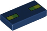 Tile 1 x 2 with Bright Green and Lime Squares Pattern (Minecraft Phantom Eyes)