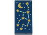 Tile 1 x 2 with Constellation with Metallic Light Blue Lines and Dots, Gold Stars and Crescent Moon Pattern