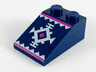 Slope 33 3 x 2 with White and Magenta Geometric, Magenta Line and White Triangles Border Pattern