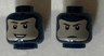 Minifigure, Head Dual Sided Balaclava, Light Nougat Face with Brown Eyebrows, Smile / Stern Pattern