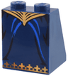 Slope 65 2 x 2 x 2 with Bottom Tube with Minifigure Dress / Skirt / Robe, Gold Waist and Bottom Trim Pattern