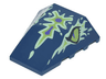 Wedge 4 x 4 Triple Curved No Studs with Yellowish Green and Dark Purple Ghost Dragon Head with Lime Eyes Pattern