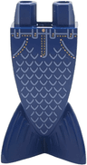 Tail, Mermaid / Merman Straight with Sand Blue Scales, Denim Pockets, Copper Buttons and Bright Light Orange Stitching Pattern (BAM)