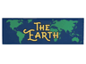Tile 2 x 6 with Gold 'THE EARTH' and Green World Map Pattern