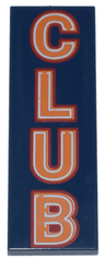 Tile 2 x 6 with Orange 'CLUB' with Red and White Outlines Pattern