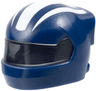 Minifigure, Headgear Helmet Formula 1 with Molded Trans-Black Visor and Printed White Stripes Pattern
