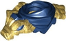 Minifigure Armor Shoulder Pads and Scarf with Molded Pearl Gold Dragon Head, Tail and Scabbard for 2 Katanas Pattern