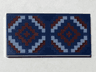 Tile 2 x 4 with Dark Red and Medium Blue Geometric Rug Pattern