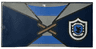 Tile 2 x 4 with Quidditch Robe Tied over Shirt with Blue and Light Bluish Gray Stripes, Ravenclaw Crest Pattern (BrickHeadz Cho Chang Torso)